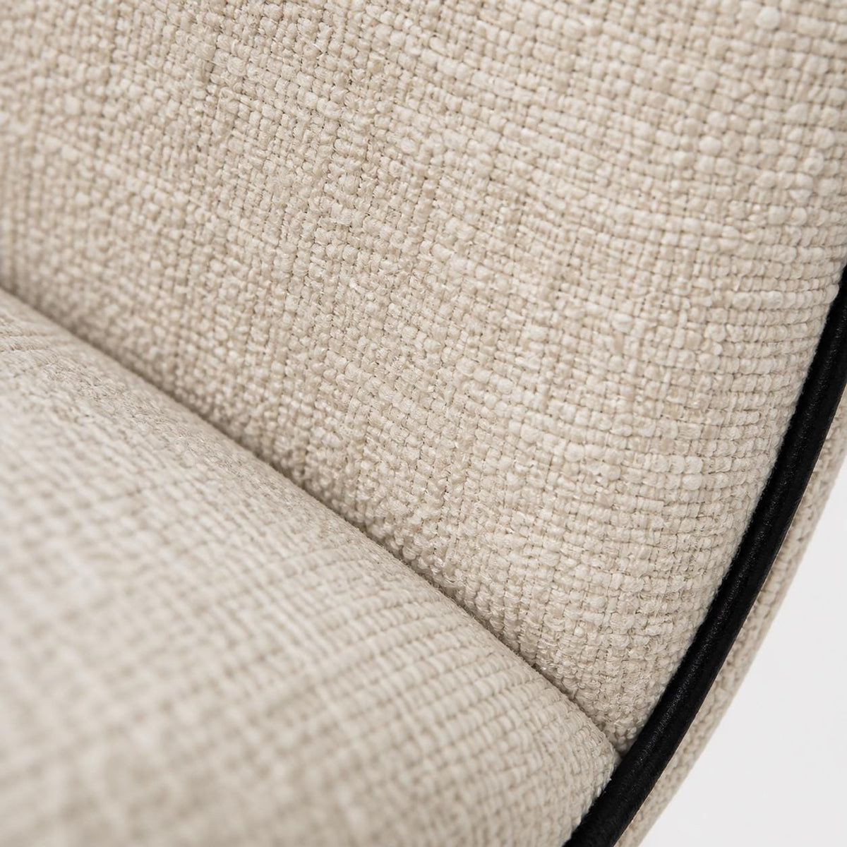 Bramley Bouclé Swivel Armchair — Cream, boucle upholstery detail