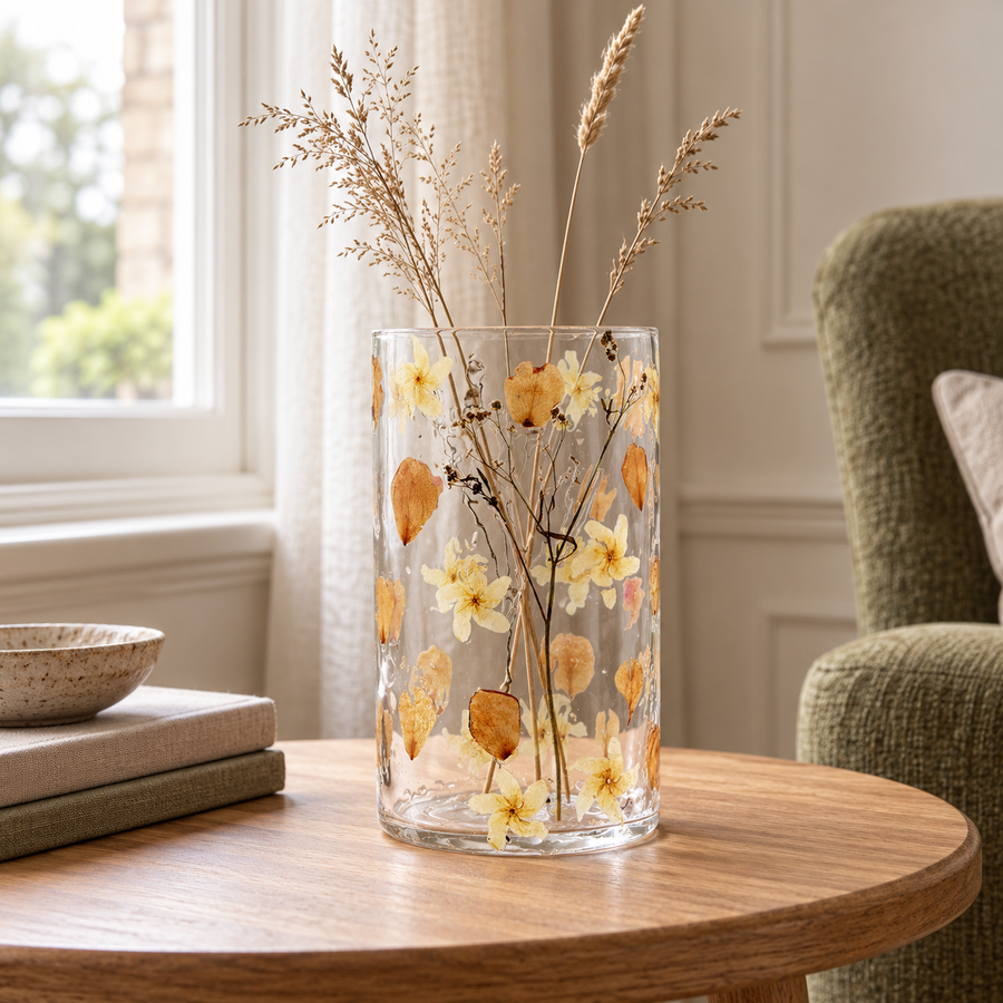 Fern Pressed-Botanical Glass Vase