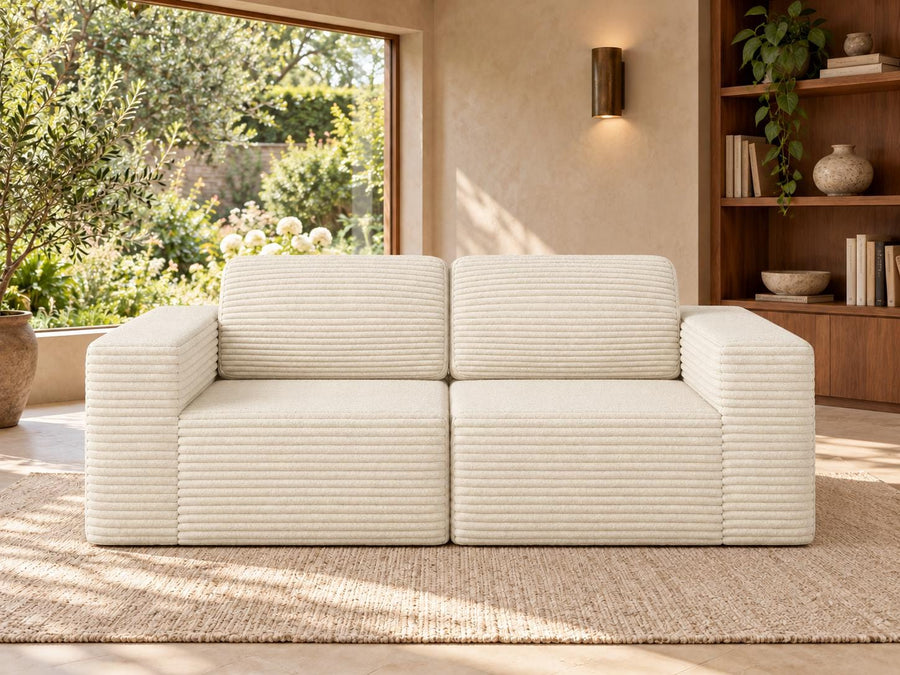 CloudNest Ribbed Two-Seater Sofa